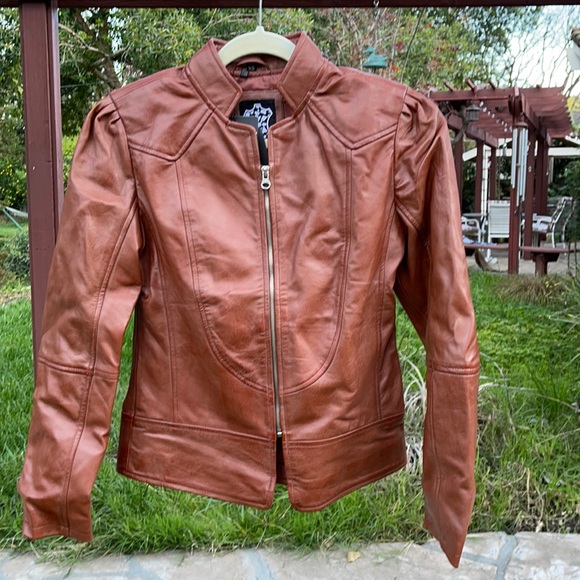 Real Leather Jackets & Blazers - 🌺 REAL LEATHER; Brand New with Tags! British Tan Leather Jacket Misses Sz. XS!!